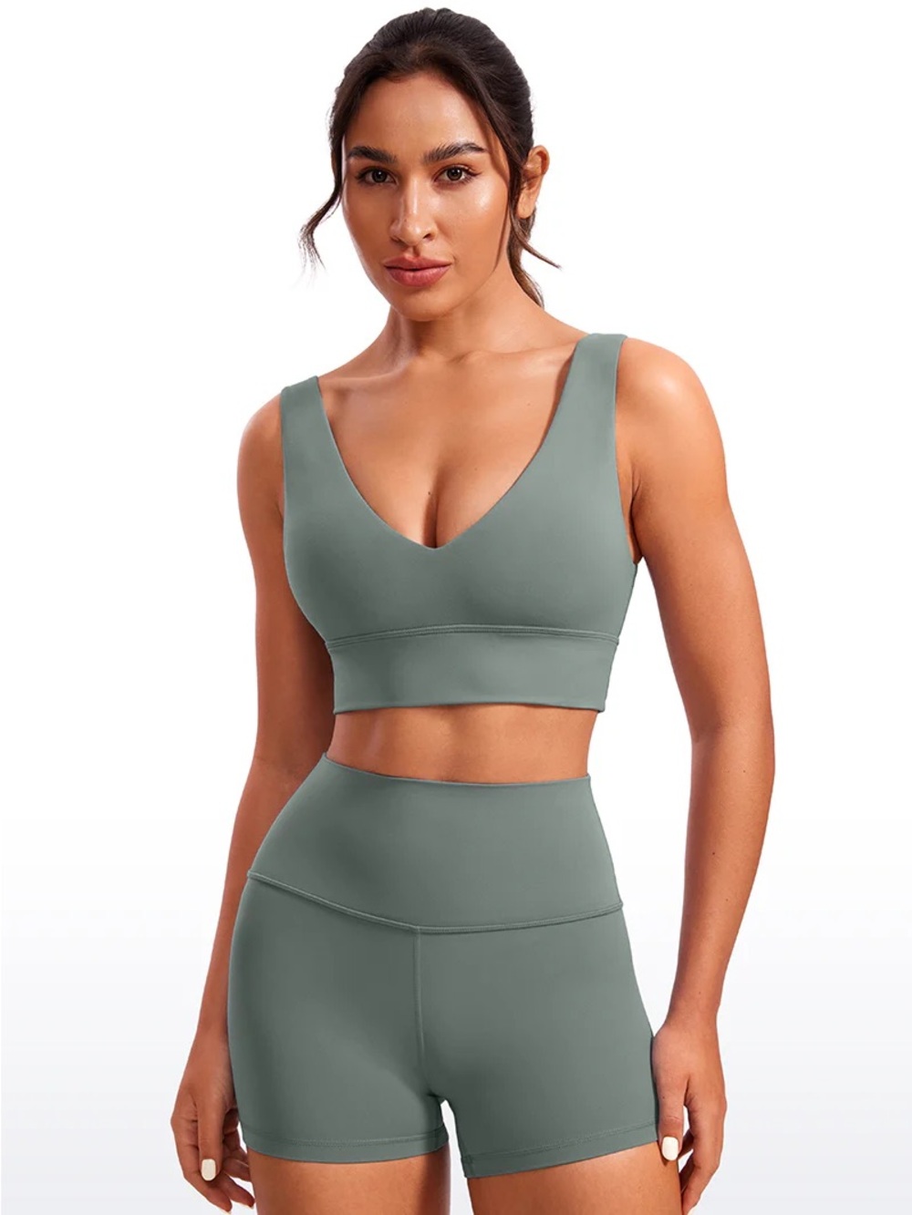 Butterluxe Deep V Neck Longline Sports Bra
